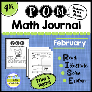 Preview of 4th Grade Math Word Problems FEBRUARY Journal - 3 Formats Included