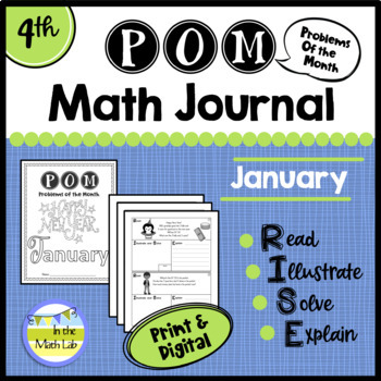 Preview of 4th Grade Math Word Problems JANUARY Journal - 3 Formats Included