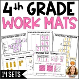 4th Grade Math Work Mat Templates & Activity Mats Bundle -