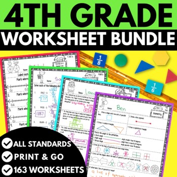 4th Grade Math Worksheets Bundle by The Lifetime Learner | TPT