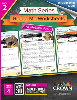 Preview of 4th Grade Math Worksheets – Fourth Grade Math Pack 2 - Math Riddles - CCSS