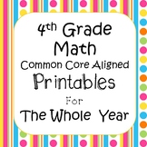 4th Grade Math Worksheets Spiral Review State Test Prep Ba