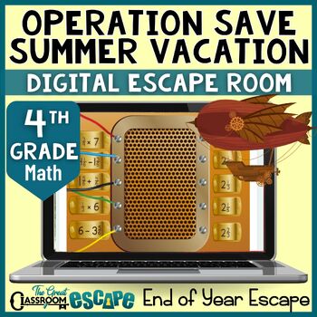Preview of 4th Grade End of the Year Math Activity Digital Escape Room Fun Math Review