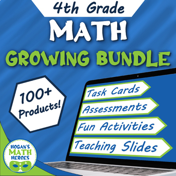 Preview of 4th Grade Math Year Long GROWING BUNDLE