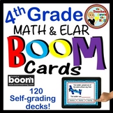 4th Grade Math and ELAR Boom Cards Bundle 135 Math & ELAR 