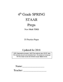 Preview of 4th Grade Mathematics STAAR Warm-ups - 2018 - (FREE)