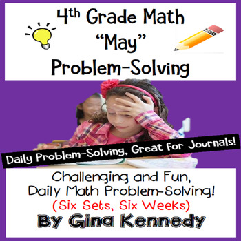 Preview of 4th Grade May Math Word Problems (All Multi-Step) Great for Daily Math