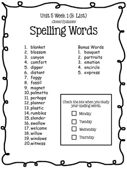 4th Grade McGraw-Hill Wonders Unit 5 Spelling Lists by Brittany Ensminger