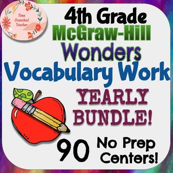 Preview of 4th Grade McGraw-Hill Wonders VOCABULARY WORD WORK BUNDLE!!