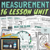 4th Grade Measurement 16 Lessons Unit BUNDLE With Slides, 