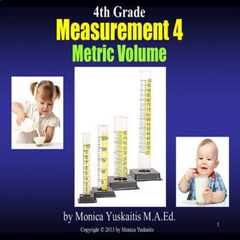 Preview of 4th Grade Measurement 4 - Metric Volume (liters, milliliters) Powerpoint Lesson