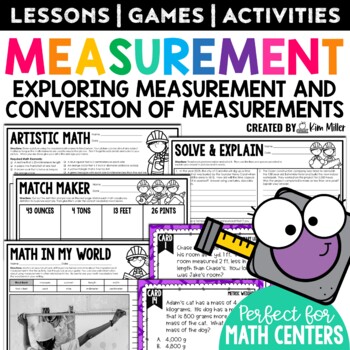 Preview of 4th Grade Measurement Conversions Activity Packet | Measurement Review and Games
