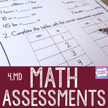 Preview of 4th Grade Measurement & Data Math Assessments