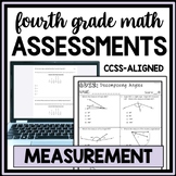 4th Grade Measurement Quiz Bundle, Practice Assessments Wo