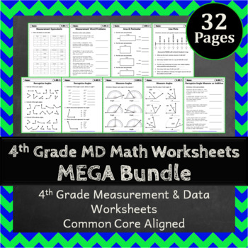 4th grade measurement data worksheets md math practice tpt