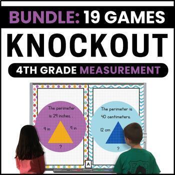 Preview of 4th Grade Measurement Games Bundle - Line Plots, Perimeter & Area, Elapsed Time