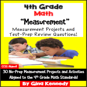 Preview of 4th Grade Measurement & Conversions, 30 Enrichment Projects & Test-Prep Problems