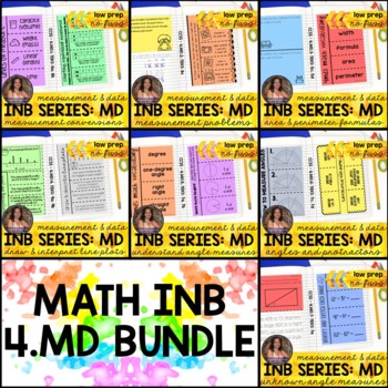 Preview of 4th Grade Measurement and Data Interactive Notebook Series BUNDLE
