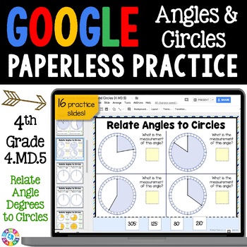 Preview of Measuring Angles in a Circle Digital Worksheet Activities 4th Grade Measurement