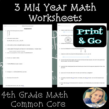Preview of 4th Grade Mid Year Math Review *EDITABLE*