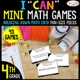 4th Grade Mini I CAN Math Games & Centers | 43 Game BUNDLE