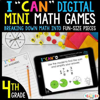 Preview of 4th Grade Mini I CAN Math Games & Centers | 43 Game DIGITAL BUNDLE