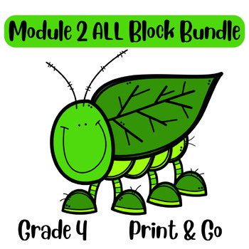 Preview of 4th Grade Mod 2 ALL Block Booklets & Student Task Cards