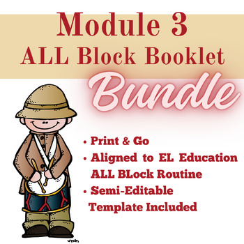 Preview of 4th Grade Mod 3 ALL Block Booklets & Student Task Cards