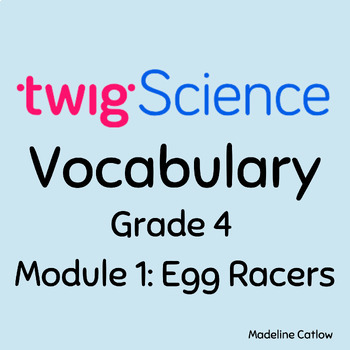 Preview of 4th Grade Module 1 Twig Science Vocabulary Cards