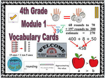 Preview of 4th Grade Module 1 Vocabulary - Engage NY Math - SBAC - Editable