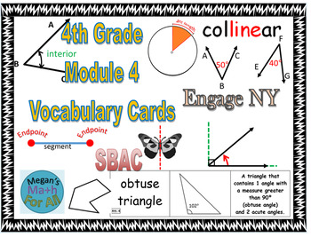 Preview of 4th Grade Module 4 Vocabulary Cards - Engage NY - SBAC - Editable