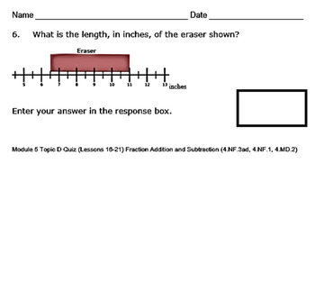 4th grade module 5 quizzes for topics a to g editable by megans math