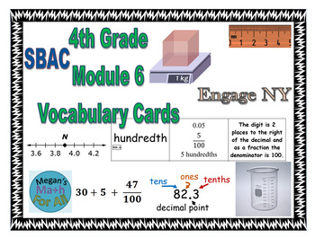Preview of 4th Grade Module 6 Vocabulary - Engage NY - SBAC-Editable