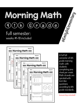 Preview of 4th Grade Morning Math Fall & Spring Semesters