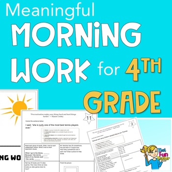 Preview of 4th Grade Morning Work Journal Bundle - Spiral Review Morning Work 4th Grade