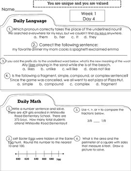 4th grade morning work common core aug dec free by kathryn willis