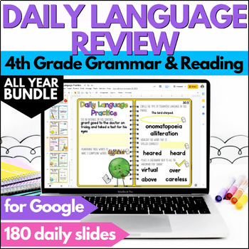 Preview of 4th Grade Daily Language Review - Digital Morning Work - All Year Bell Ringers