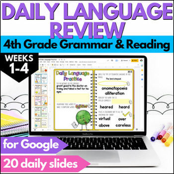 Preview of 4th Grade Morning Work - Digital Daily Language Reviews - ELA Bell Ringers 1-4