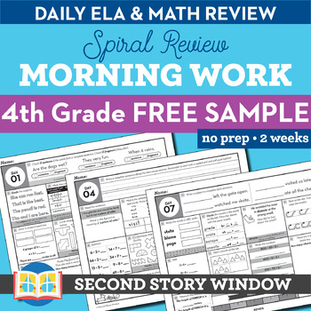 Preview of 4th Grade Morning Work Free 2 Week Sample