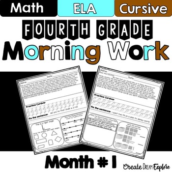 Preview of 4th Grade Morning Work Math and ELA