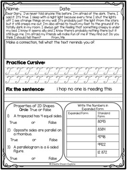 4th grade morning work math and ela by create dream explore tpt