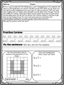 4th grade morning work math and ela by create dream explore tpt