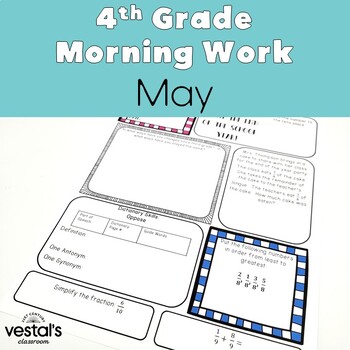 Preview of 4th Grade Morning Work: May -- Daily ELA and Math Spiral Review!