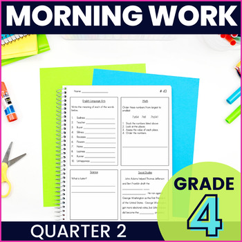 Preview of 4th Grade Morning Work - Set 2 (ELA, Math, Science, and Social Studies)