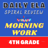 4th Grade Morning Work & Spiral Review Year-Long Bundle + Distance Learning