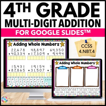 Preview of 4th Grade Multi-Digit Addition With Regrouping - Math Worksheets & Activities