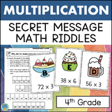 4th Grade Multi-Digit Multiplication Math Riddles Secret Code Activities