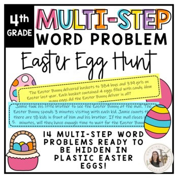 Preview of 4th Grade Multi-Step Word Problem Easter Egg Hunt Activity for Spring