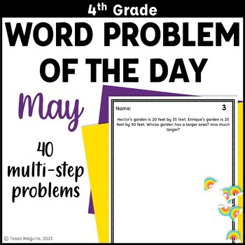 Preview of 4th Grade Multi-Step Word Problem of the Day Story Problems- May