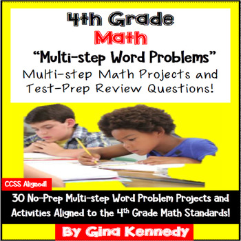 Preview of 4th Grade Multi-step Math Problem Solving, 30 Enrichment Projects & 30 Problems